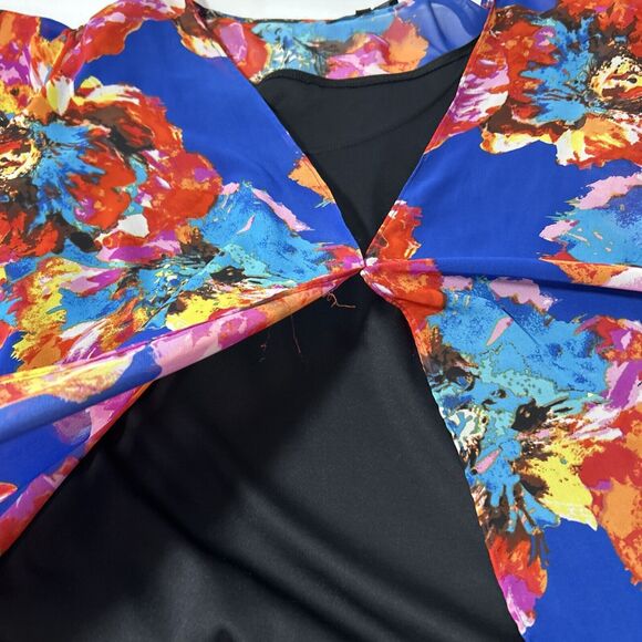 Sara‎ Michelle Blouse Womens 3X Floral Flutter Sleeves Whimsical Romantic Fairy - Picture 9 of 16